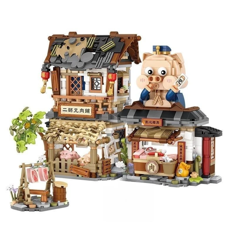 Loz New Design Building Blocks Toys Pork Shop Cartoon Diy Assembling Particles Educational Blocks Toys