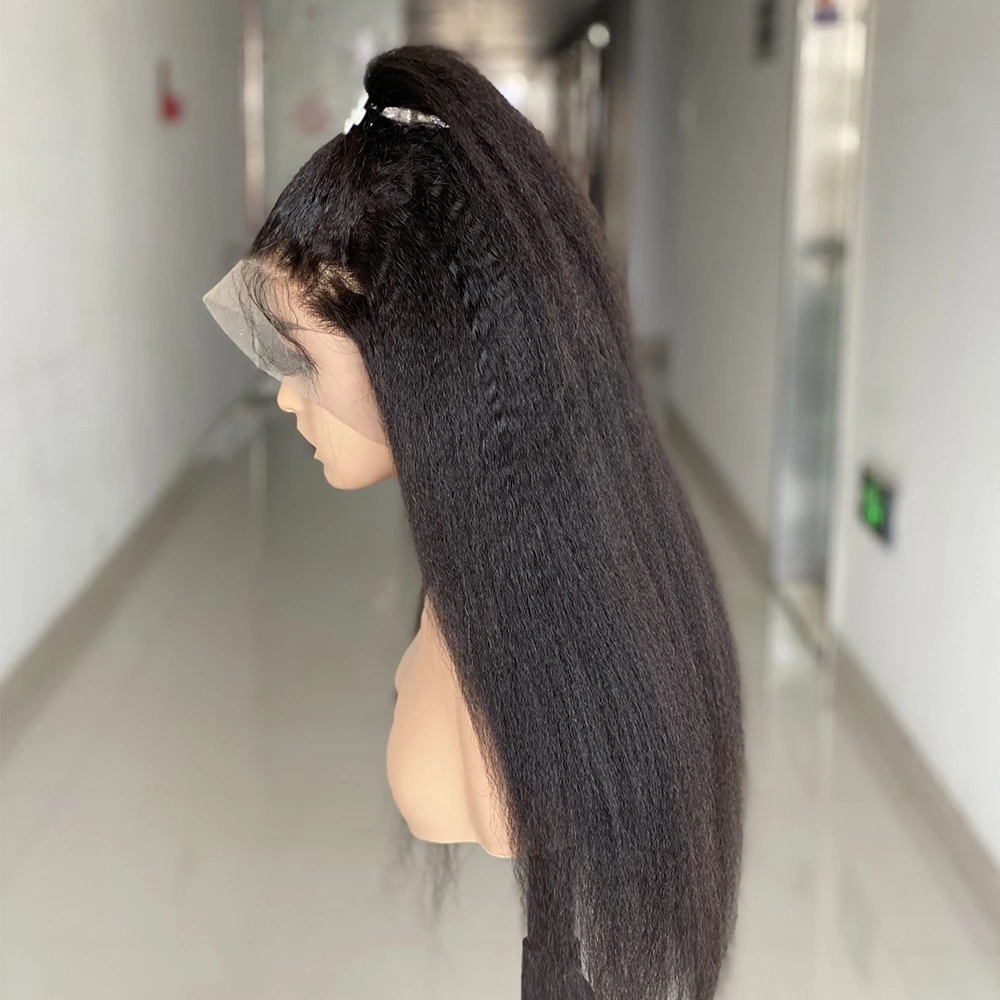 
Парик фронта шнурка человеческих волос парик бразильские кудрявые прямые синтетические волосы на кружеве парик для женщин, предварительно вырезанные 13*4 