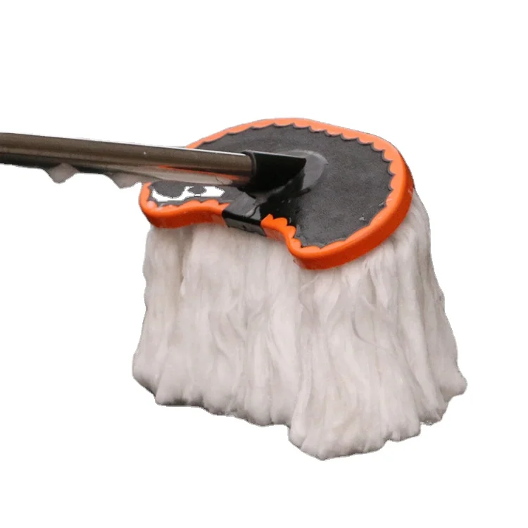 
Car washing brush long handle soft hair retractable mop milk silk wax brush dust removal car cleaning duster long rod car wash 