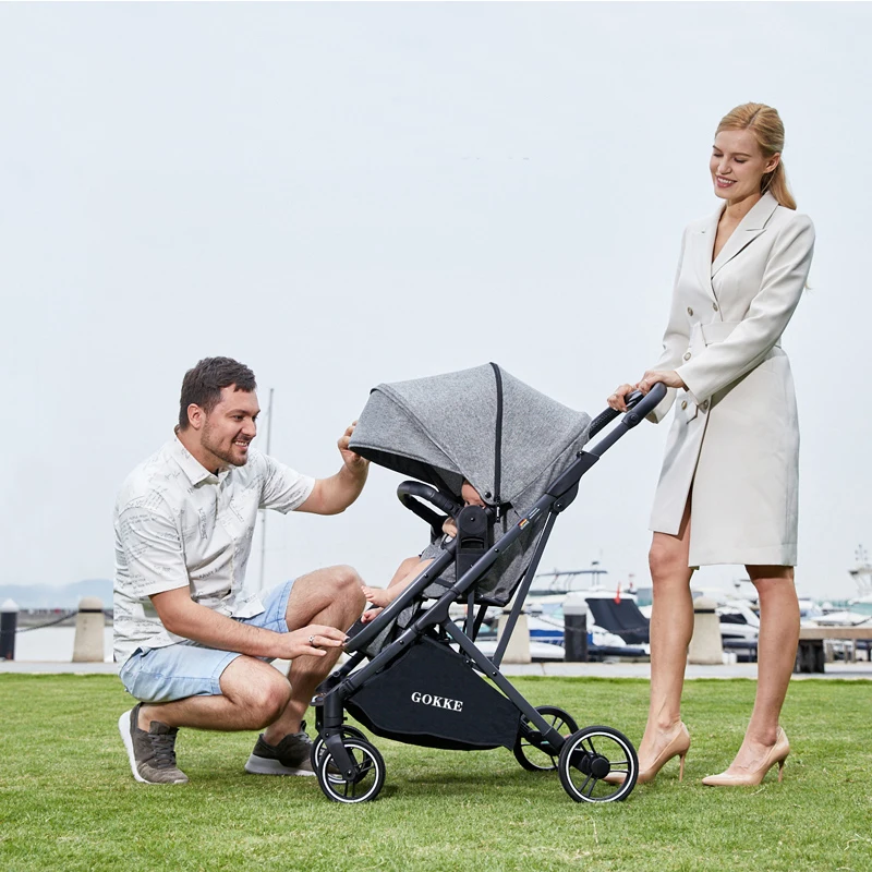 baby prams australia B09 rubber wheels baby stroller in aluminum baby carriage with adjustable seat height angle