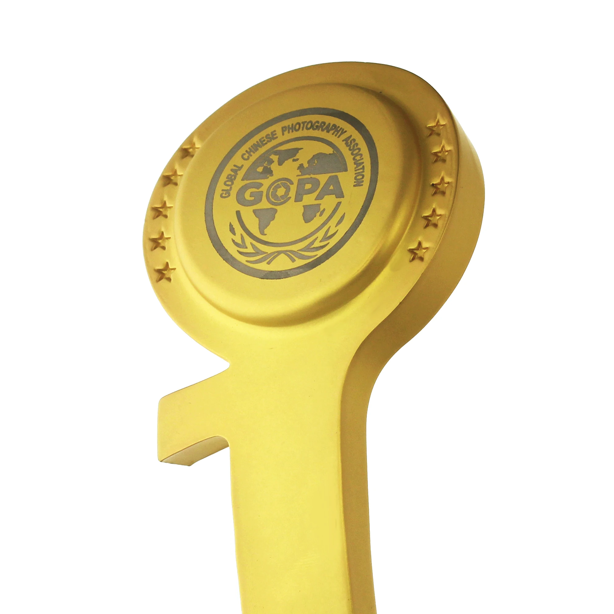 Персонализированные пятизвездочные круглые таблички Золотая концепция сувенирный трофей награда