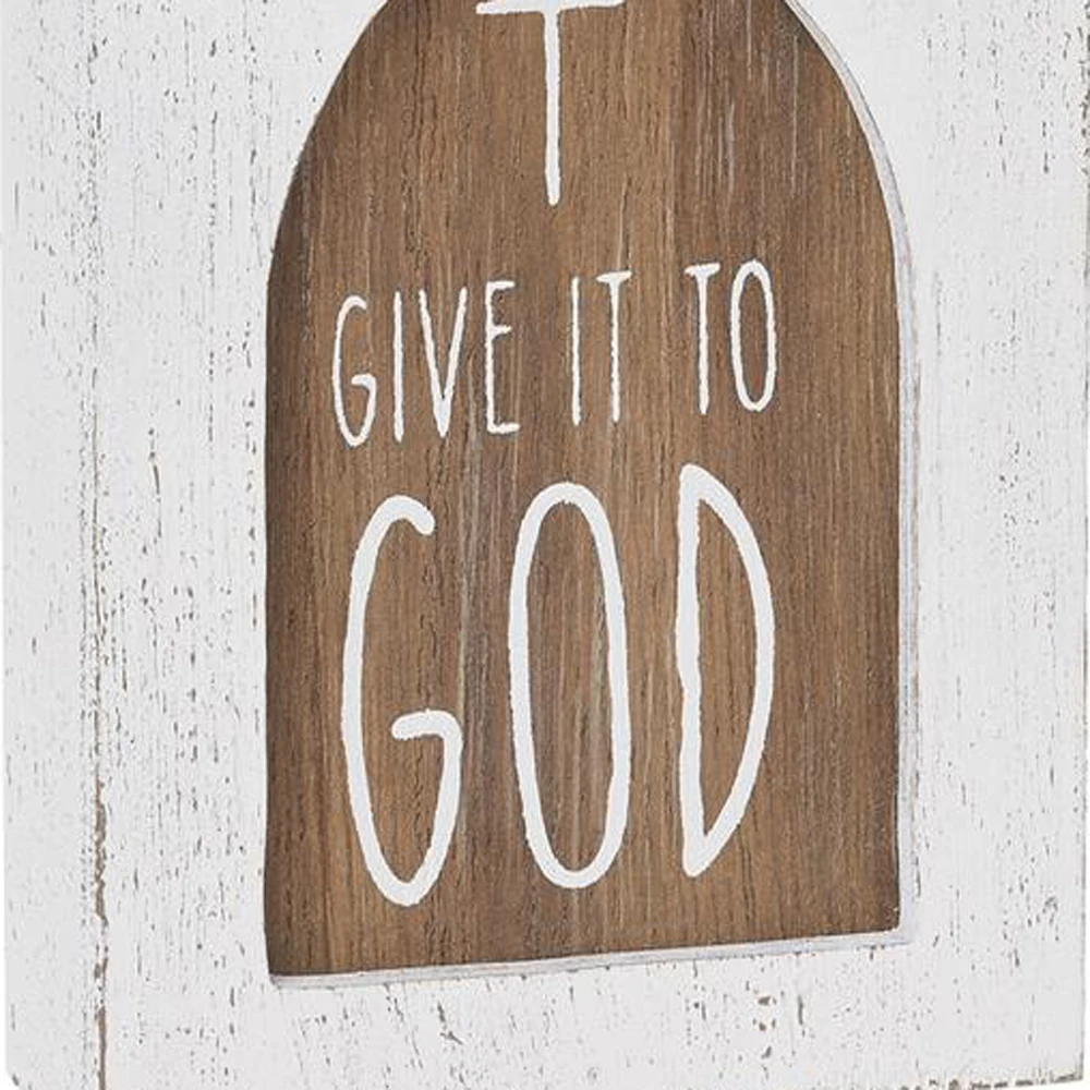 Christian Religious Decor Table Ornament GOD LAYERED BLOCK SIGN Nordic Wooden Desk christmas home decoration