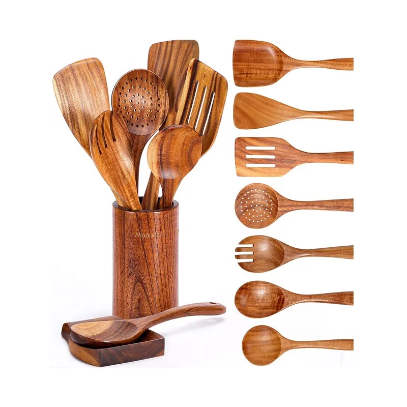 Cooking Kitchen Utensils Set Nonstick Kitchen Utensils Set Hot Sale Wooden Teak Wooden Natural Customized Wooden Spatula 100pcs