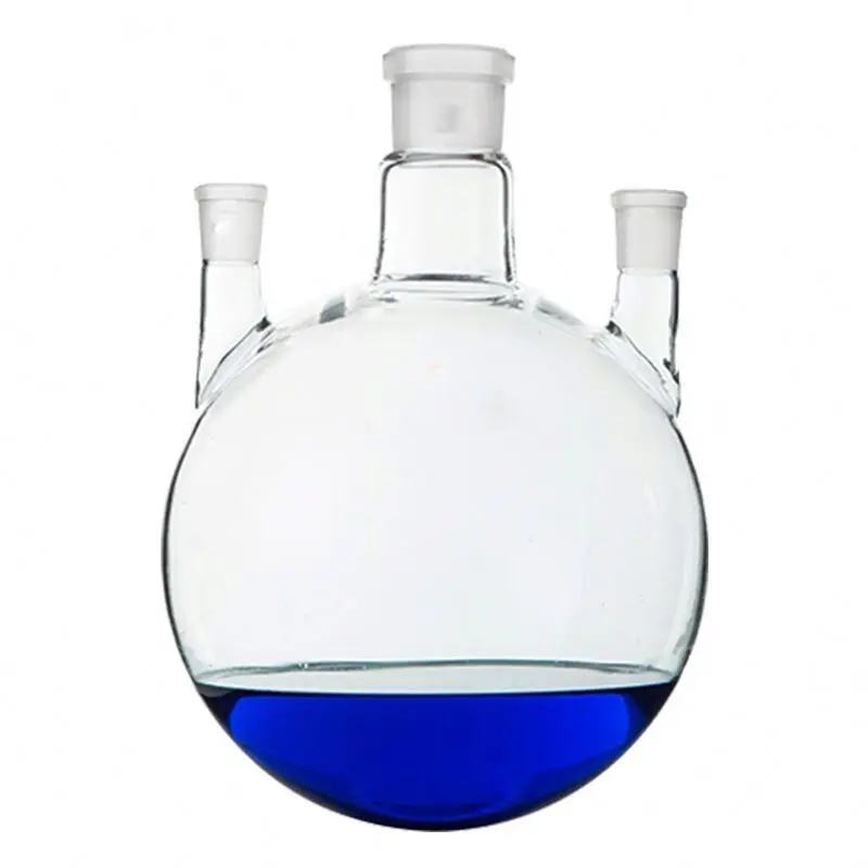 Лабораторное стекло 1 л, 2 л, 5 л, 10 л, 20 л, 50 л, 20000 мл, колба с круглым дном и тремя горлышками, подходит для комплекта коротких дорожек