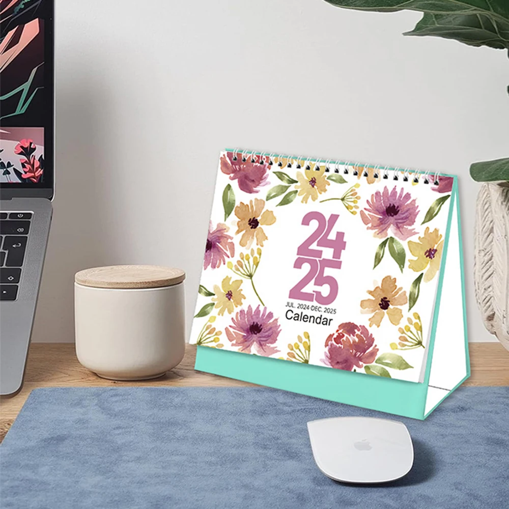 2025 Wholesale Custom New Design Creative Hardcover illustration Desk Calendar Simple Desktop Decoration Calendars