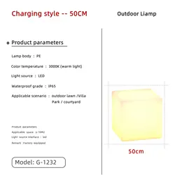 Manufacturer direct selling outdoor courtyard ice shape PE plastic LED 50CM seat garden lawn lamp