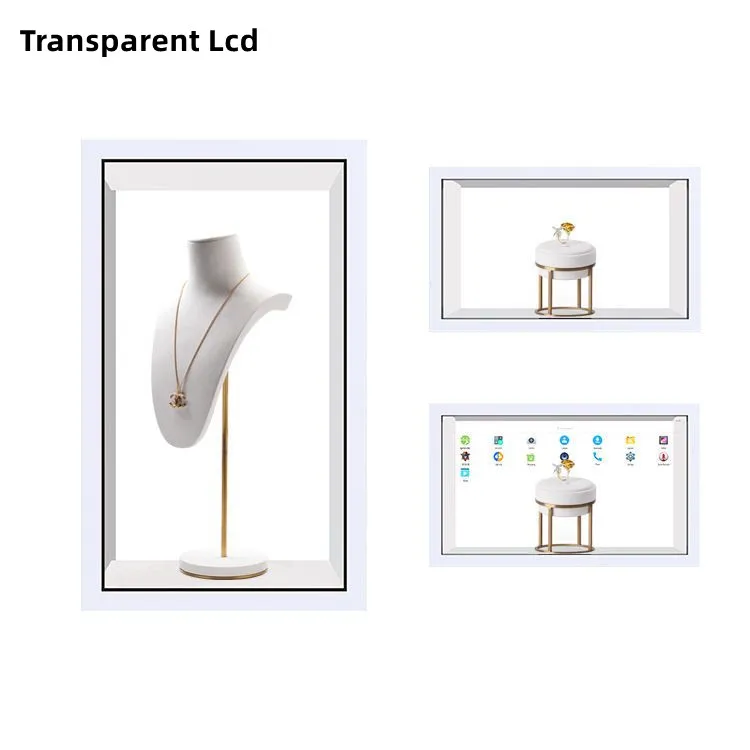 85 inch transparent lcd screen indoor capacitive touch screen big size advertising playing showcase for store window exhibitions