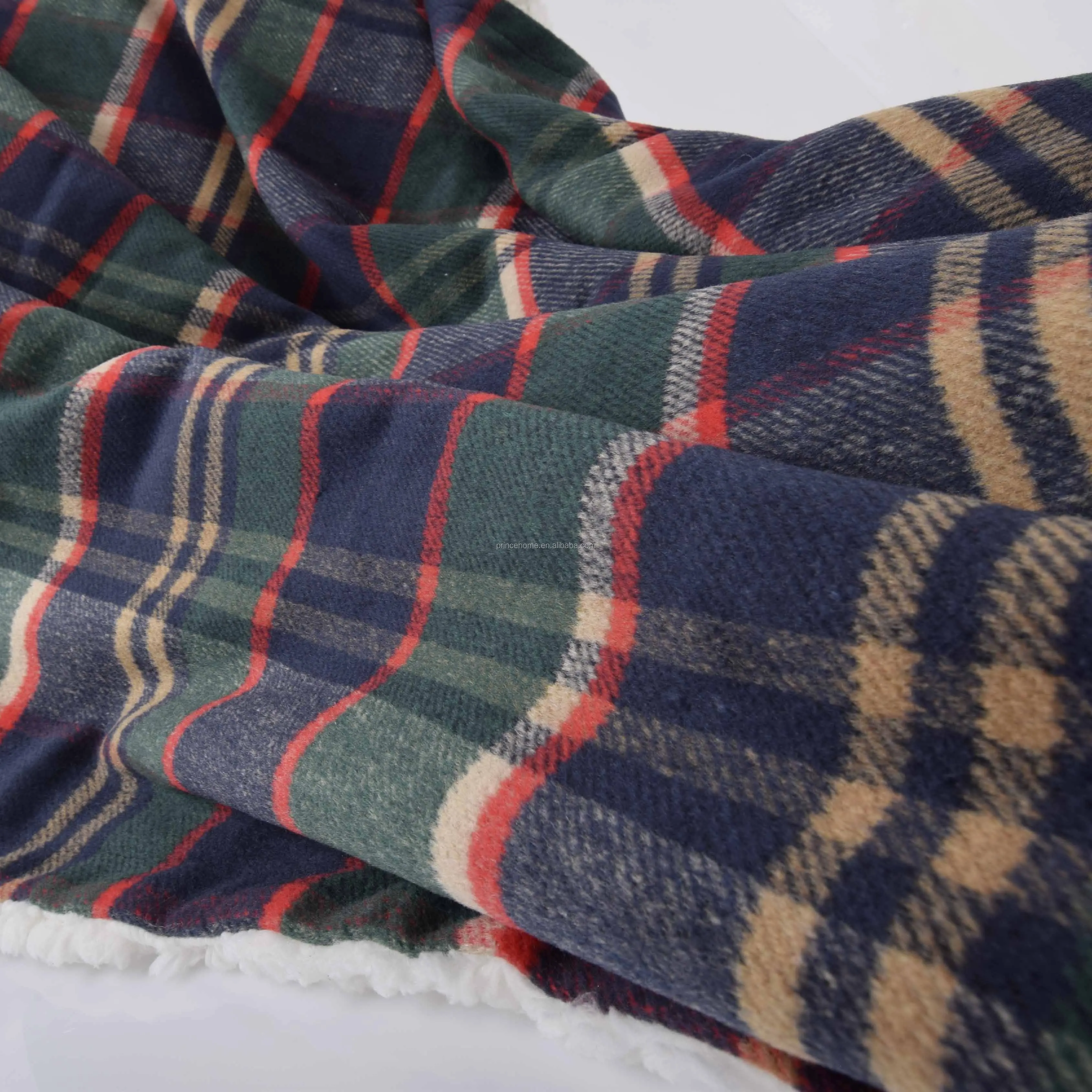 Promotion Green Buffalo Plaid with Sherpa Blanket Throw Warm and Soft Throw