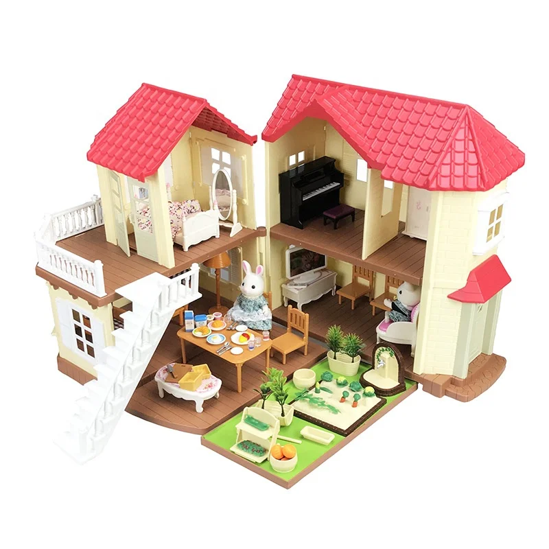 Japan Sylvanian families Simulation diy villa toys Doll house Accessories and Furniture for kids play house luxury doll toy