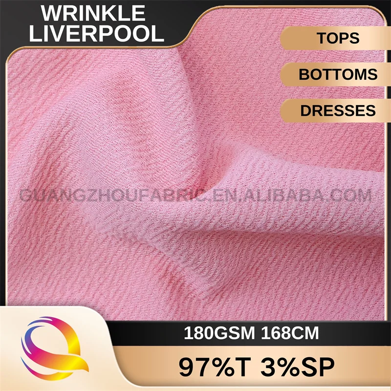 180g Polyester Spandex Blend Ant Wrinkle Liverpool Interlock Fabric