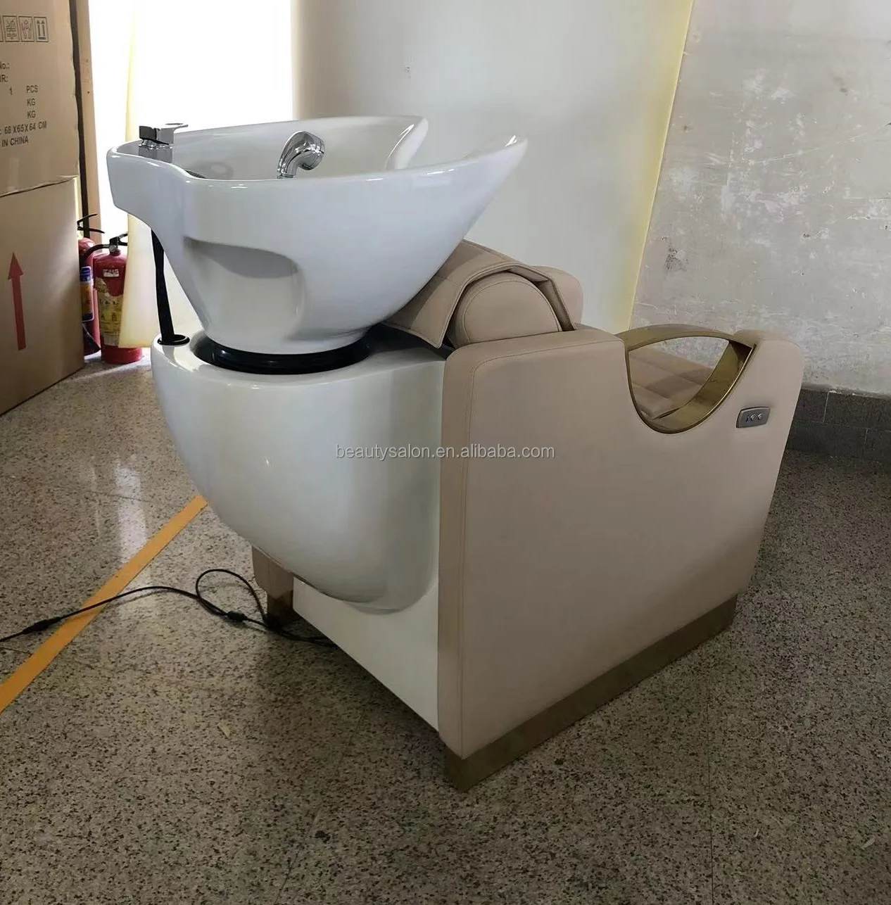 Luxury Modern Electric Hair Salon Equipment Auto Shampoo Chair with Ceramic Shampoo Bowl