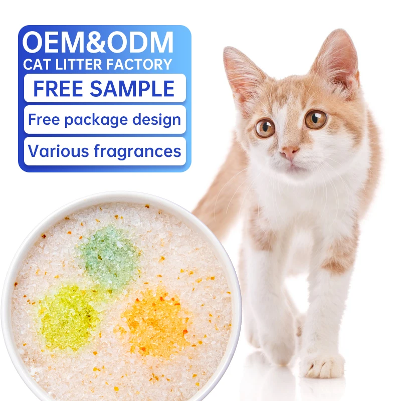 OEM ODM custom Eco-friendly health care monitoring indicator Silica Gel cat litter PH indicator Crystal Cat Litter sand