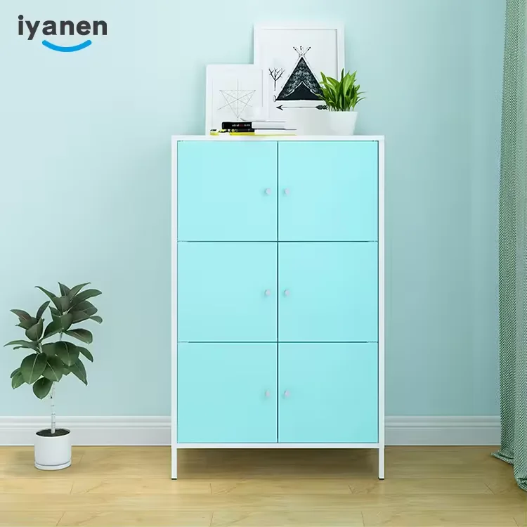 Высокое качество 6 дверей высота стоячий отсек для ног металлические шкафчики персонала шкафчик хранения в гостиной