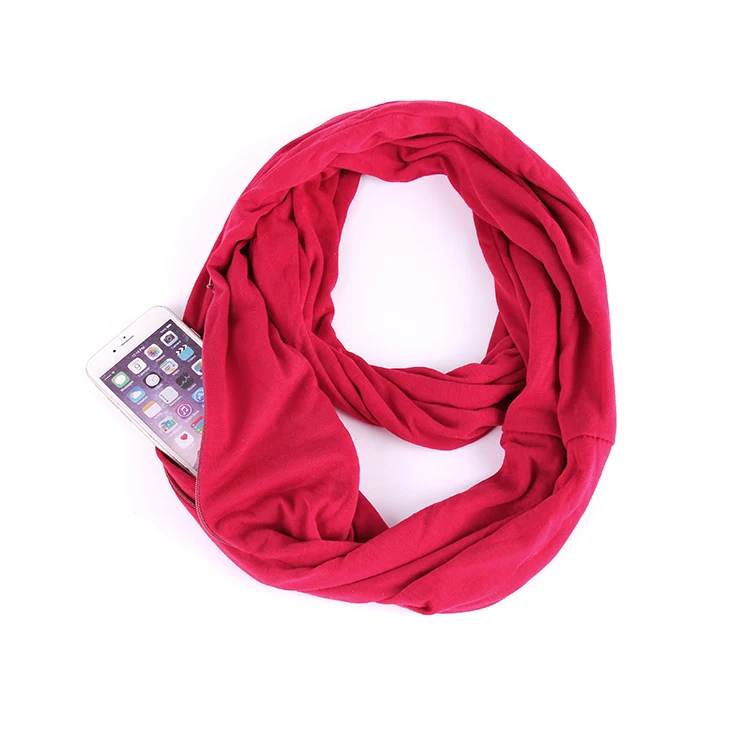 In The Fall And Winter Of Multi-functional Storage Scarf Other Scarves & Shawls Women  Solid Color Fabric Scarf
