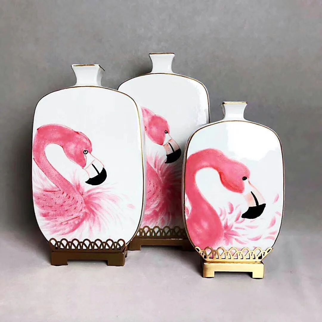 Art Deco Household Table Decorations Luxury Ceramic Bohemia Hand Painting Flower Floral Vase for Home Decoration accessories