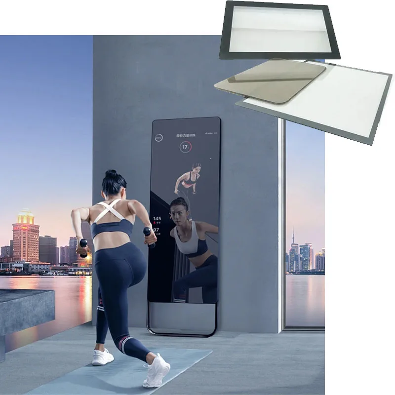 Popular electronic glass ransmittanceT 33% Tempered Electronic Touch Screen Display  Mirror Magic Mirror Smart Mirror Glass
