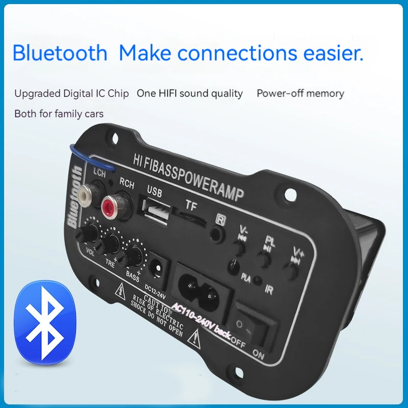 Car digital card Bluetooth power amplifier board, 5-inch 220V three purpose audio accessory digital power amplifier pcb