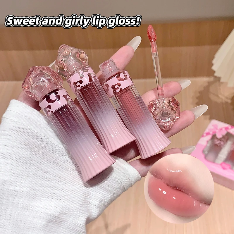 Набор блесков для губ GEGE BEAR Charming Pink Shimmer: водный блеск нелипкий увлажняющий тинт