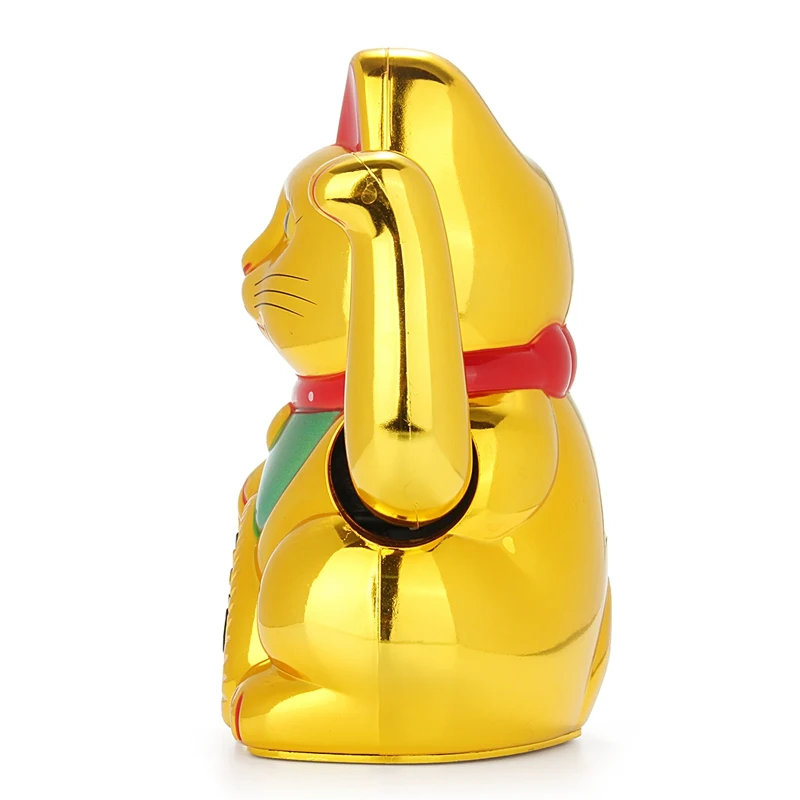 Plastic Maneki Neko Battery Operated Maneki Neko Lucky Fortune Cat Waving Arm Gold Japanese Lucky Cat