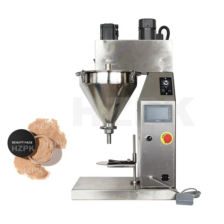 HZPK 20g Vials Jar Coffee Cosmetic Semi Auto Small Bottle Toner Spices Powder Filling Machine