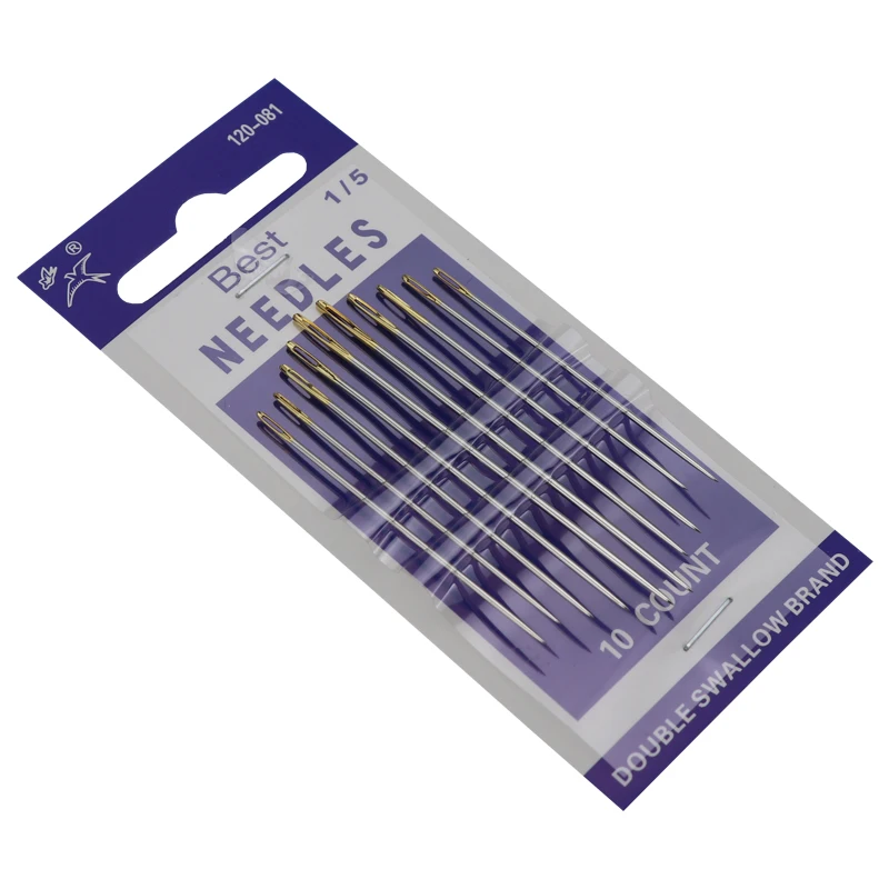 10pcs Wholesale cross stitch needles hand sewing needles Embroidery Needles with Gold Tail 120-081
