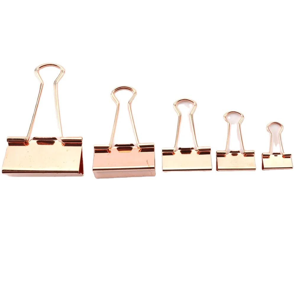 Creative 15mm Gold Rose Gold binder clips Long tail Clips