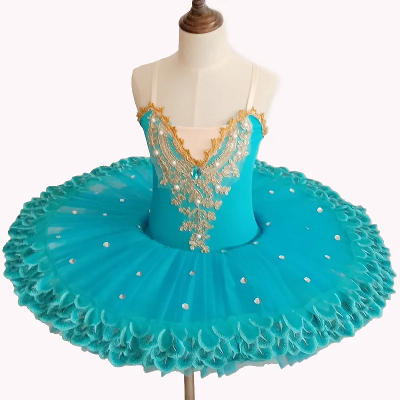 Girls Sparkle Lace Swan Lake Camisole Skirted Leotard Ballet Dress