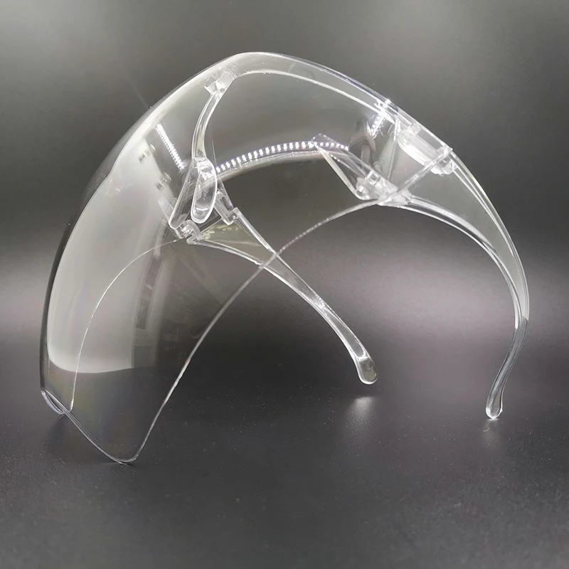 Eye Protection safety clear face sheild plastic with Glasses Frame face shield visor mask Anti-Fog  faceshield with box