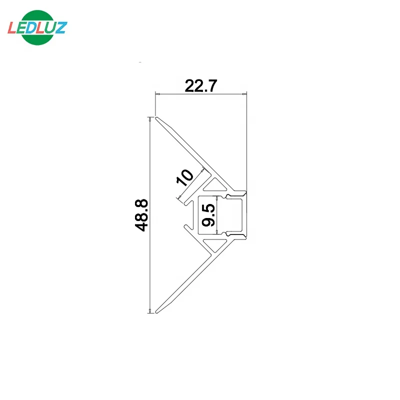 
ALP070-R 12.5mm External Corner Trimless Drywall Plaster In LED Aluminum Profile 