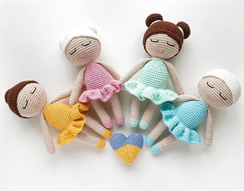 TK Amigurumi Handmade Mexican Crochet Baby Plush Girls Dolls Brown Soft Artist Toy