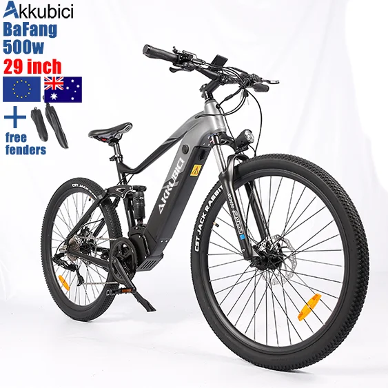 Akkubici manufacturer e mtb full alloy 29 versatile electric bike bafang 500w 48v mid motor drive china emtb ebike fully