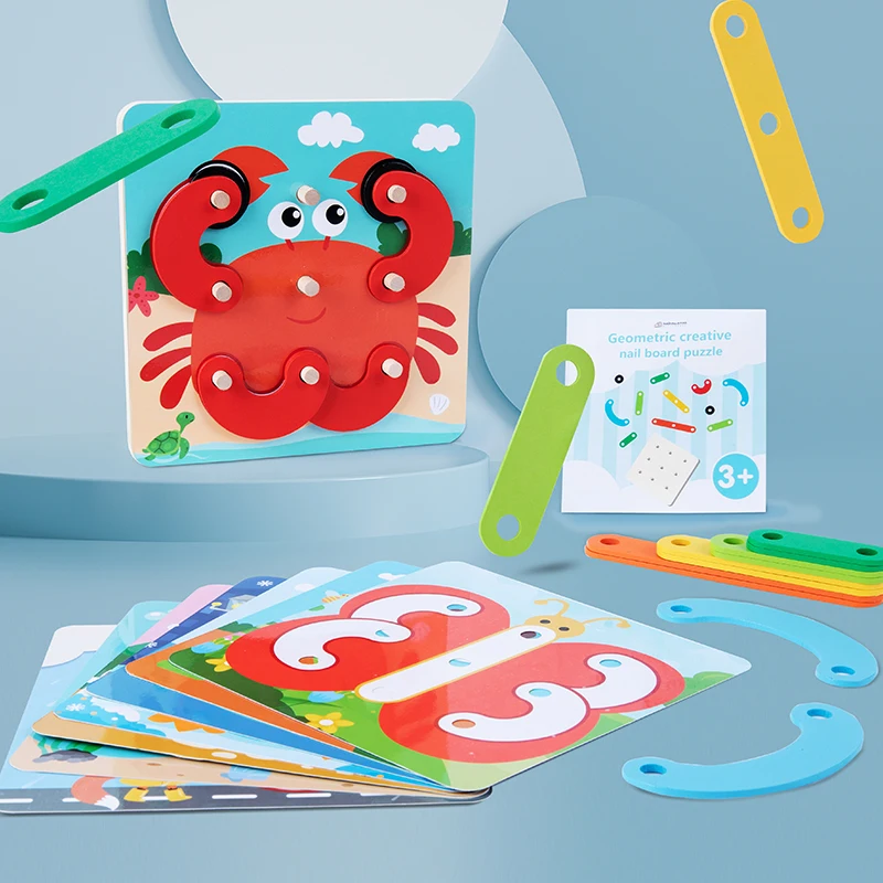 Animals Wooden Jigsaw Puzzles Pattern Blocks Sorting And Stacking Toys Puzzle Preschool Montessori Educational Toys For Toddler