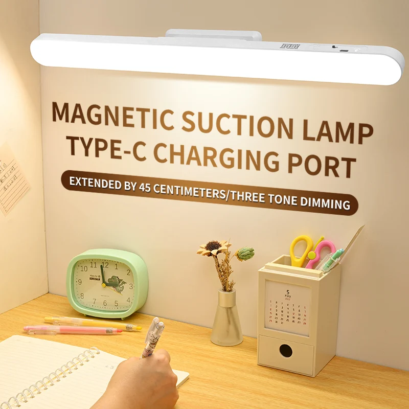 Table Lamp Usb Led Light Hanging Magnetic Cabinet Desk Lamp Chargeable Stepless Dimming Night Light Bedroom Reading Lamp