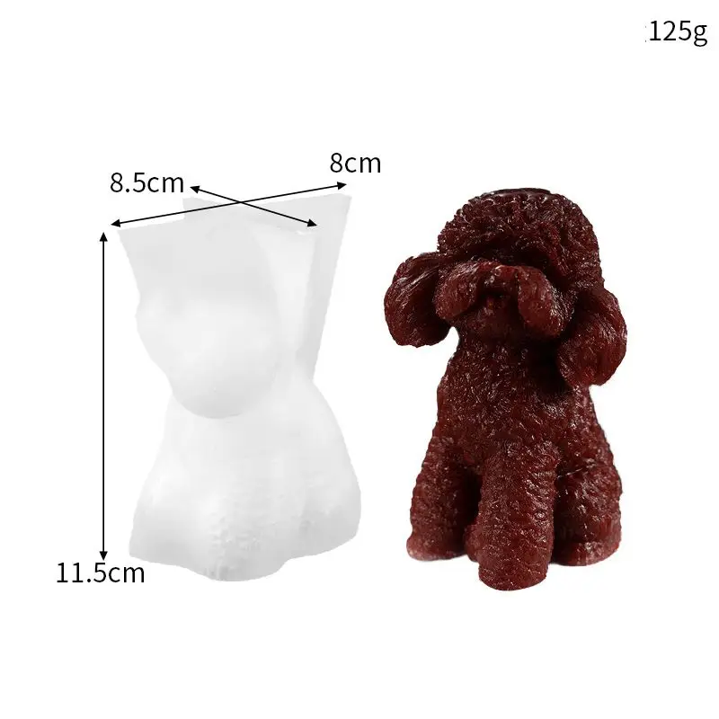 Three-Dimensional  Aromatherapy 3d  Cute Animal Shaped Baking Cake Silicone Soap Teddy Bears Dog Candle Mold