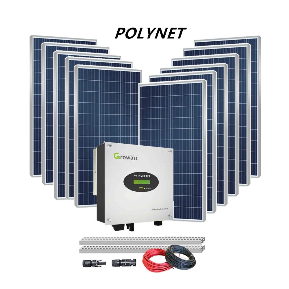 
Polynet on grid 5000w solar photovoltaic power system 5kw home solar kit use 