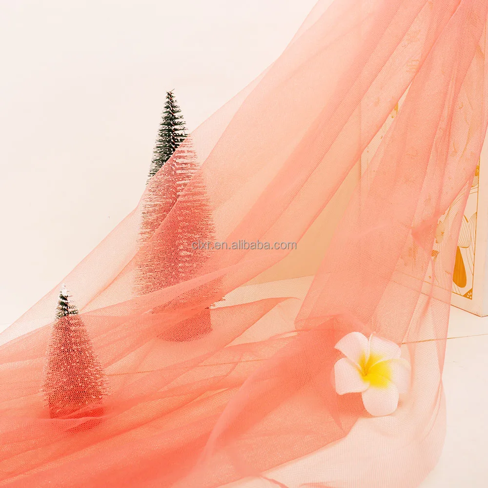 Hot Sale 20D Tulle Recycled Polyester Soft Sheer Luxury Wedding Dresses Tulle Fabric