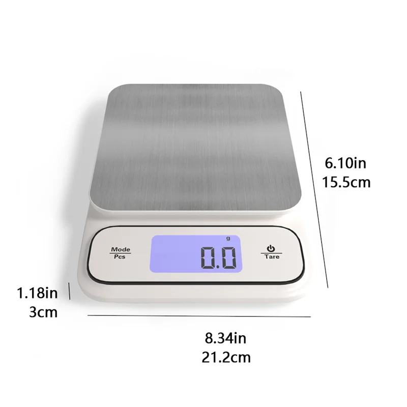 Waterproof Kitchen Scale USB Rechargeable Electronic Balance 0.1g/1g  3kg/5kg/10kg