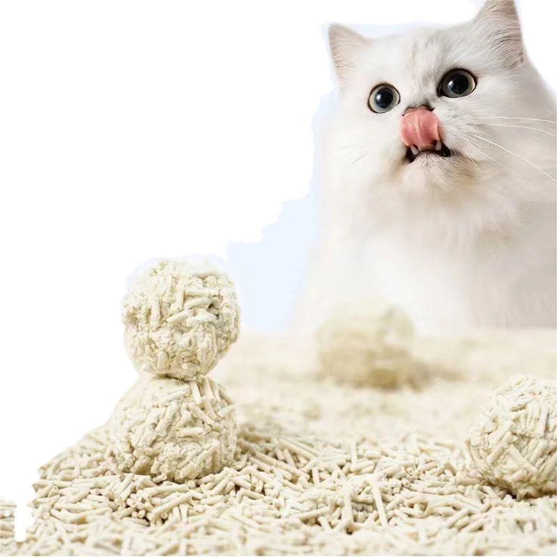 Без натрия экологически чистый смывной высококачественный стойкий контроль запаха в форме тофу для кошачьего туалета