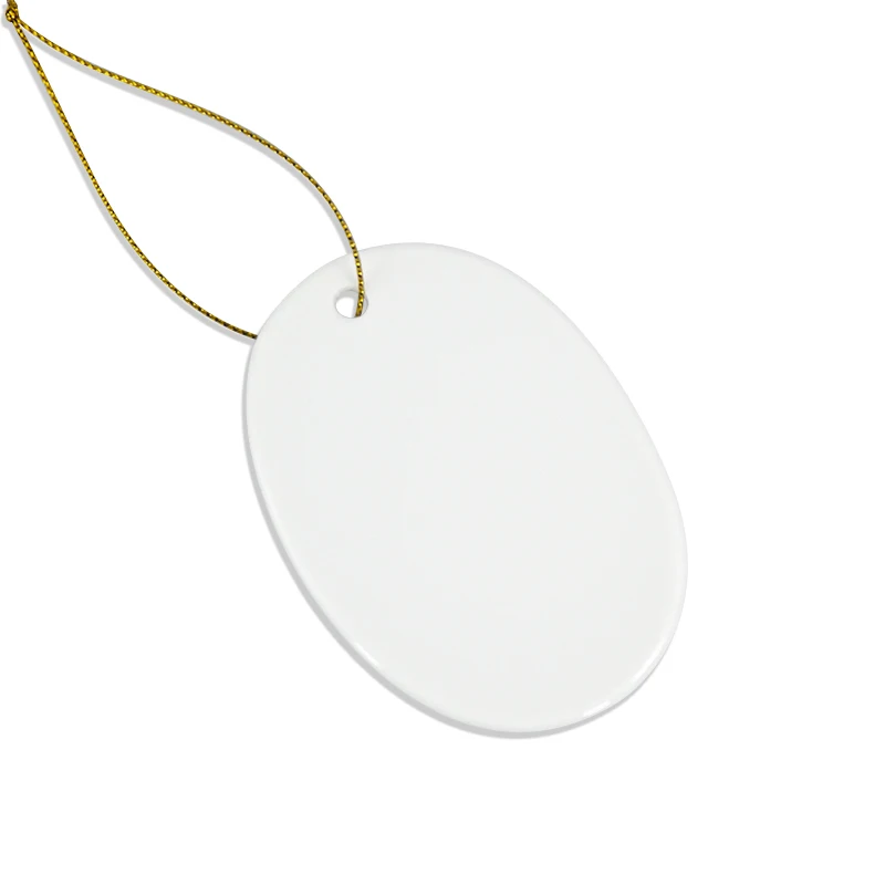 USA Warehouse 3 Inch Sublimation Ceramic Christmas Ornaments Double Sided White Blank Multi Shape Decoration for DIY