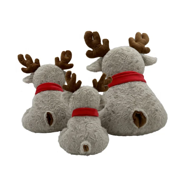Soft Plush Reindeer with Red Scarf Stuffed Animal Toy Elk for Children Christmas Gift and Home Decoration