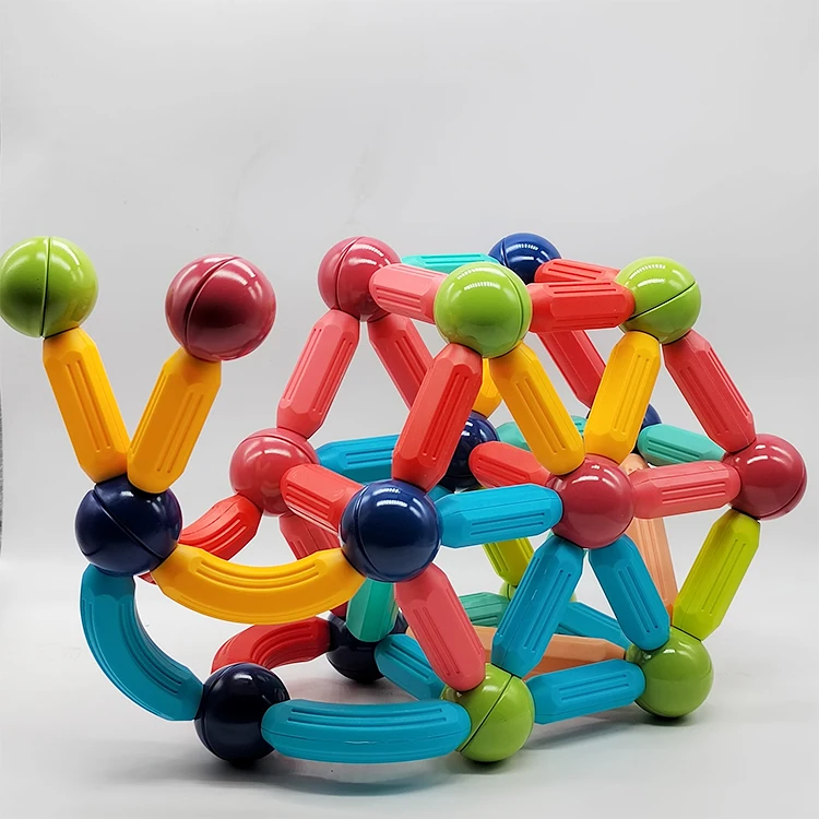 OEM Kids Educational Toys 3d Building Blocks Magnet Stick Balls Set Stem Magnetic Tiles Toys For Children