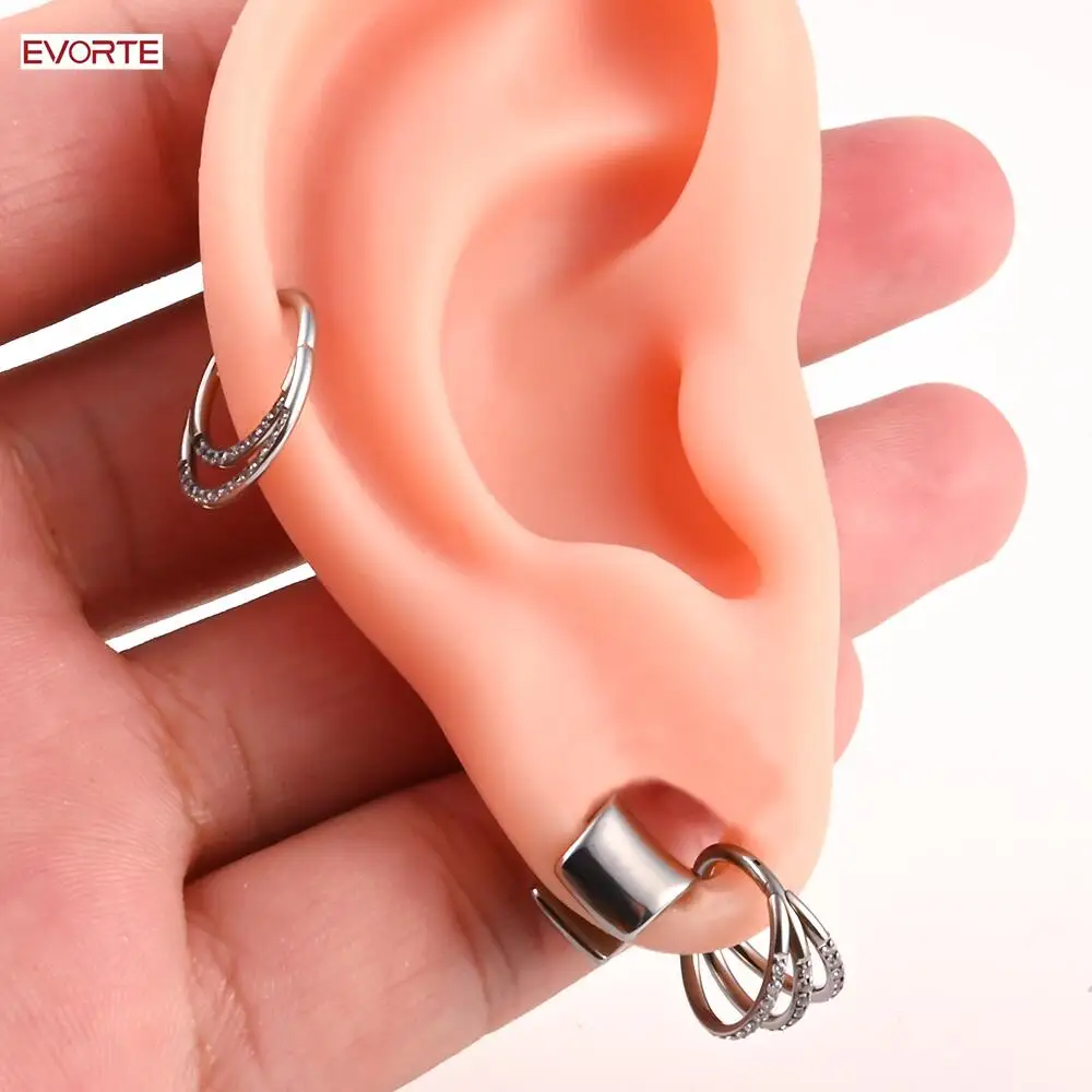 G23 Titanium Ear Weights Ear Gauges Piercing Tunnels  Zircon Nose Rings Popular Body Jewelry hight Segment Rings