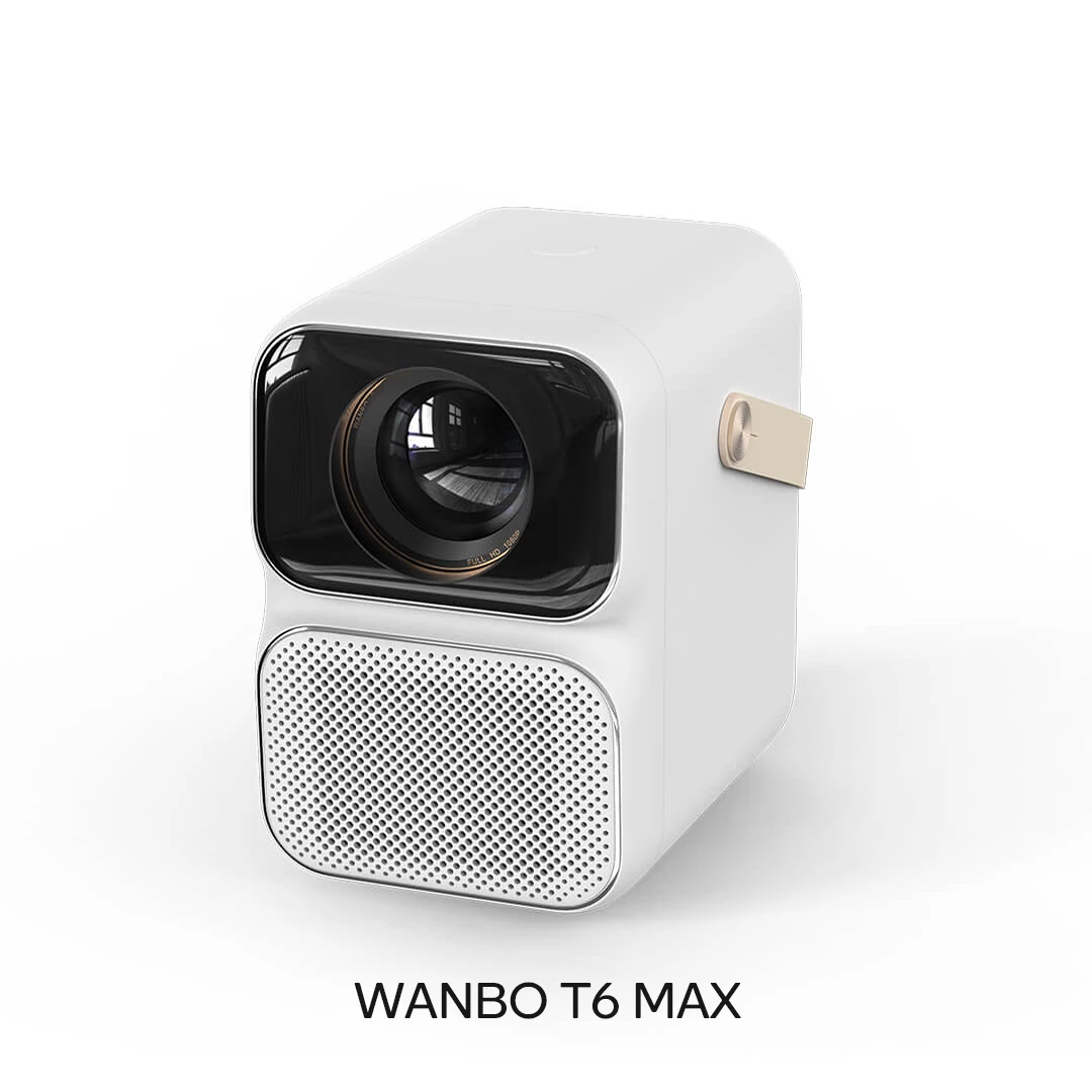 [2022 New Hot Mini 1080p Projector] Xiao-mi Wanbo T6 MAX 2.4/5G Dual Wifi Smart Portable LCD LED Movie Home Cinema Projector