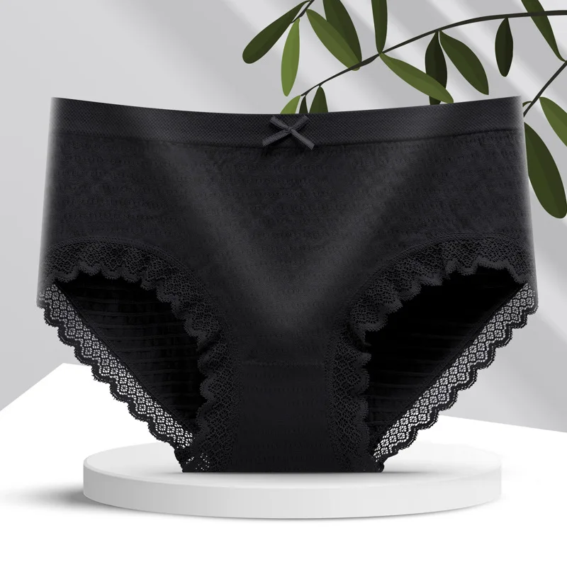 Breathable Comfort Briefs Cotton Lady Panties Print New Plain Dyed Arriving and Design Lace Knitted Woman for Women Adults
