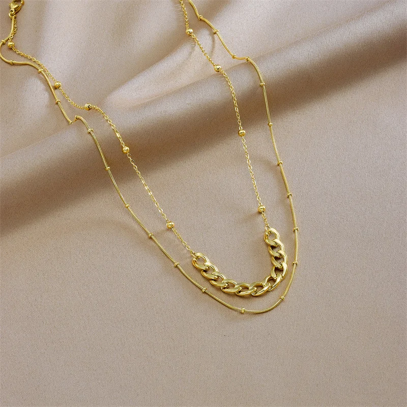 Hip Hop Cuban Chain Stainless Steel 18k gold plating Fashion Jewelry Chain Necklace