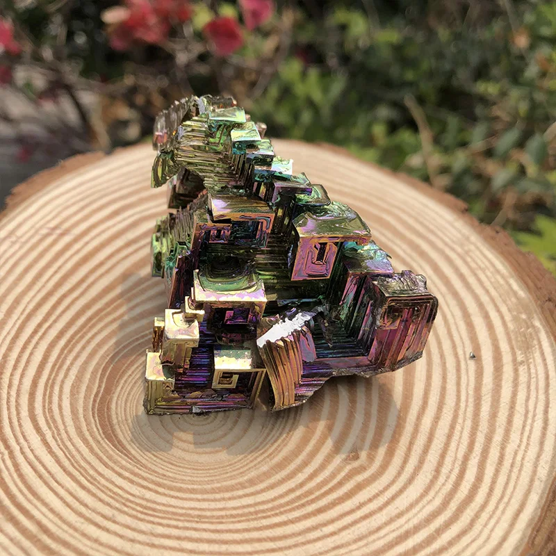 Natural Titanium Bismuth Home Furnishing Decoration Charm Irregular Specimen Metal Crystal Bismuth Gemstone