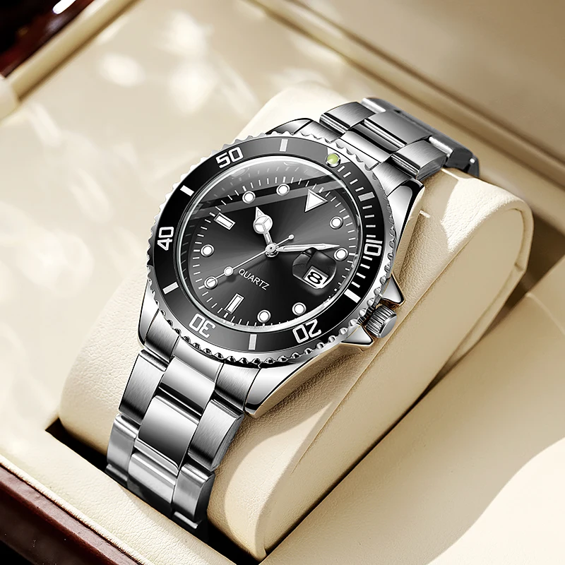 Hot Trending Wholesale Luxury Stainless Steel Luminous Calendar Quartz Watch For Men Relojes Pour Hombre