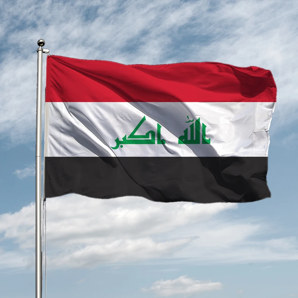 90x150 cm screen printing Iraq flag 3x5 ft outdoor flying Iraq flag