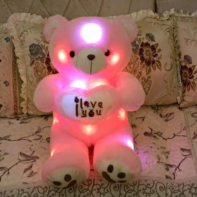 Светящиеся 50 см LED плюшевый медведь высокого качества плюшевые игрушки любовь подарок на День святого Валентина для любимого опт Компаньон куклы игрушка led