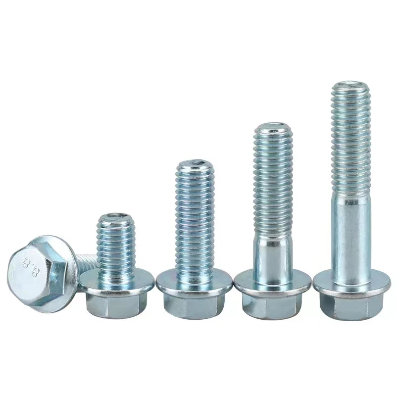 Zinc Plated  Flange Head Hex Bolts Carbon steel Fasteners imperial din933 10.9 12.9 grade 5 8 8.8 steel galvanized m5 m6 m8 m12